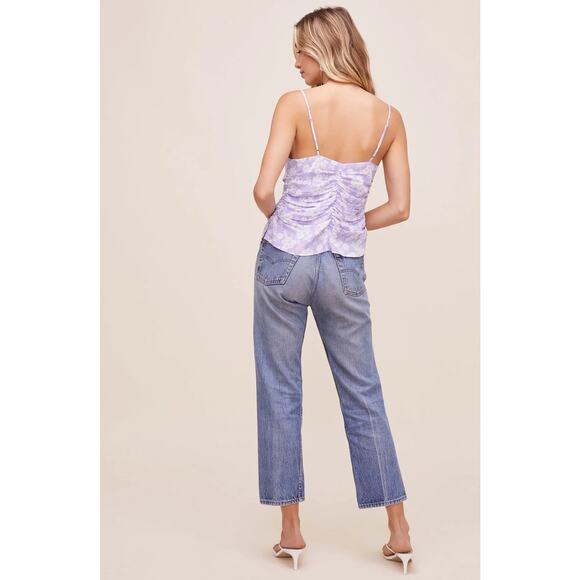 ASTR The Label Purple Floral Ruched Cowl Neck Cami Tank Top Size Medium - Picture 6 of 8